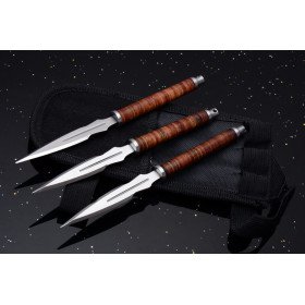 Leather handle double blade dart no logo throwing knife 3pcs per set UD53012G